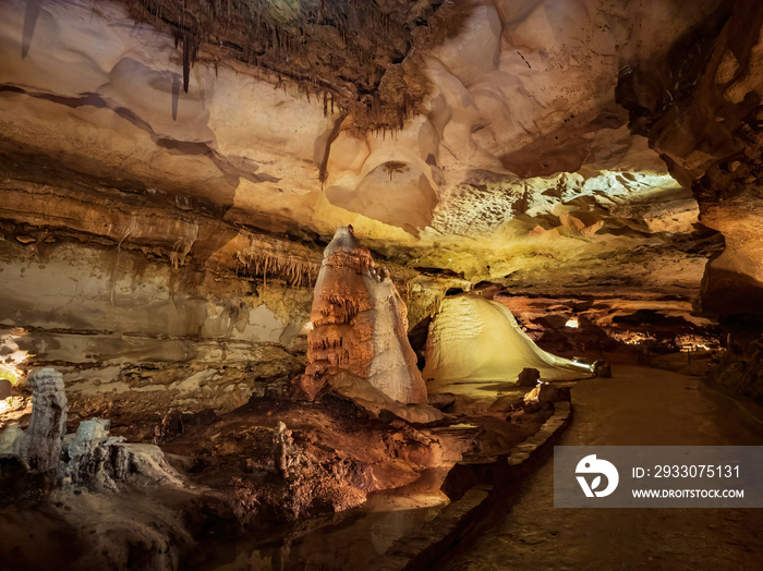 Interior view of the cave of Inner Space Cavern