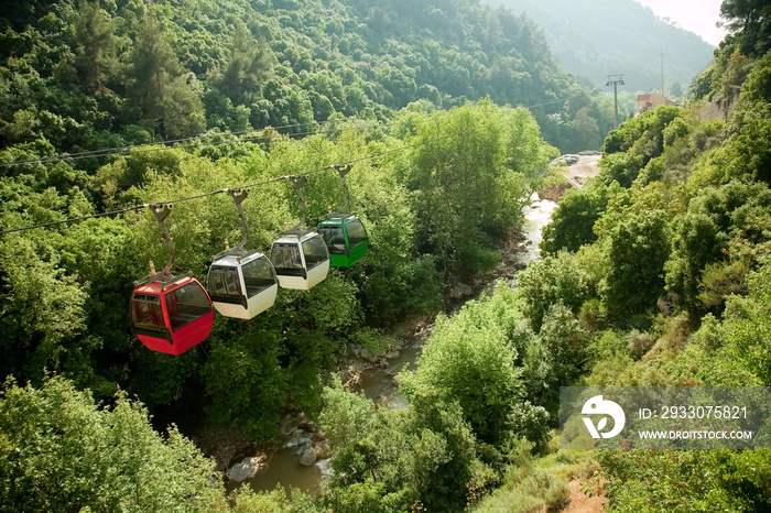 Cable car in jeita grotto in Lebanon