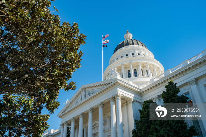 Exterior view of the historical California State Capitol