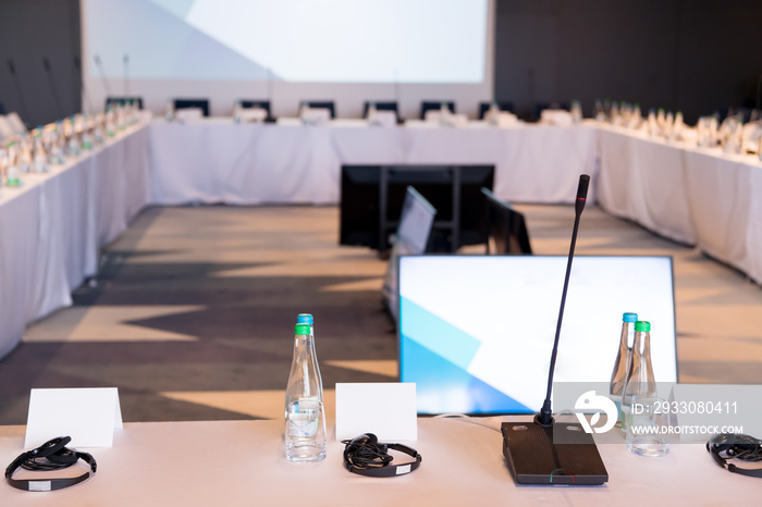 interior of big modern conference room