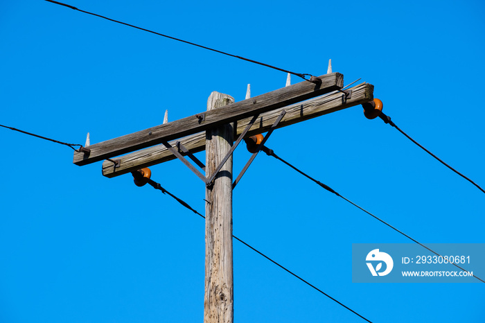 Wooden electric pole