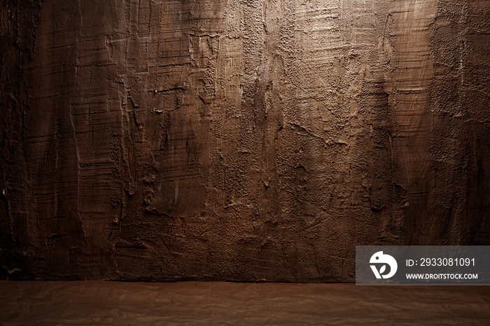 Abstract brown grunge background, concrete texture wall and floor