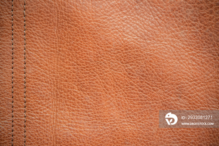 Genuine leather texture background. Dark brown, orange textures for decoration blank.