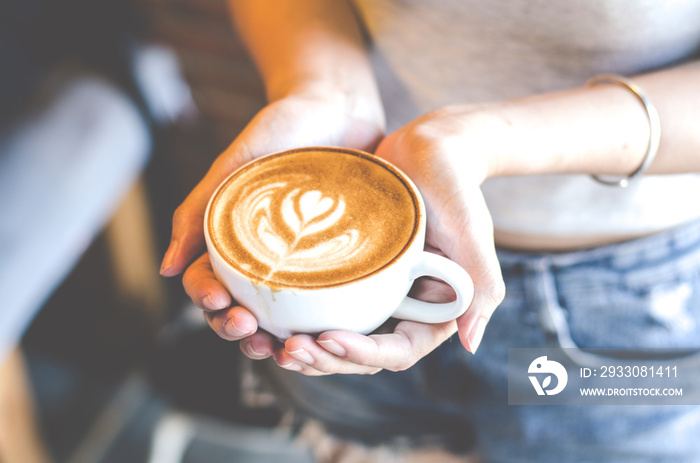 Cup of coffee with beautiful Latte art