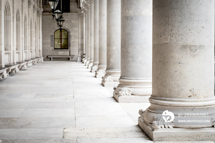 row of white marble columns