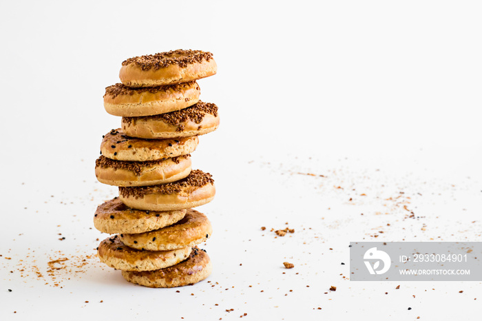 Traditional Turkish Kandil Sesame Rings  which is eaten on Kandils.Kandil is one of the five Islamic holy nights :Mevlid,Regaip,Mirac,Berat,Kadir.