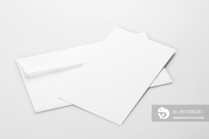 Blank White Envelope Mockup with an Invitation Card