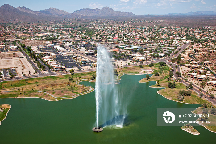 Fountain Hills, Arizona from above in 2013