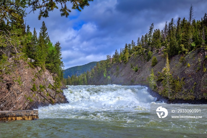 Cloudy Sky Over Bow Falls