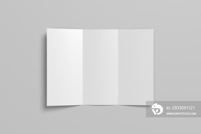 Blank a4 size trifold brochure mockup