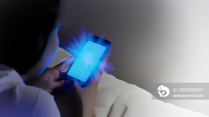 The blue light from the phone destroys the nervous system of the eye. Which is bad for the body.