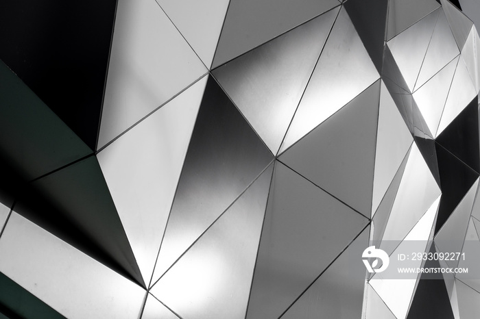 Black, white and silver abstract polygonal pattern background