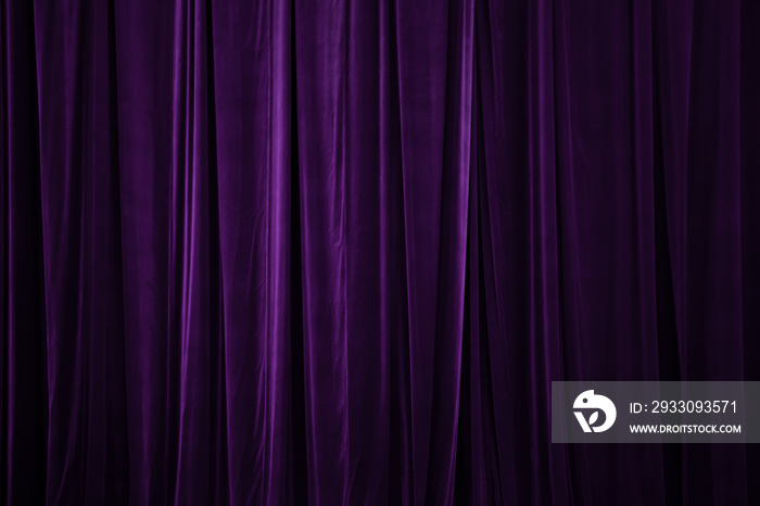 violet curtain in theatre. Textured