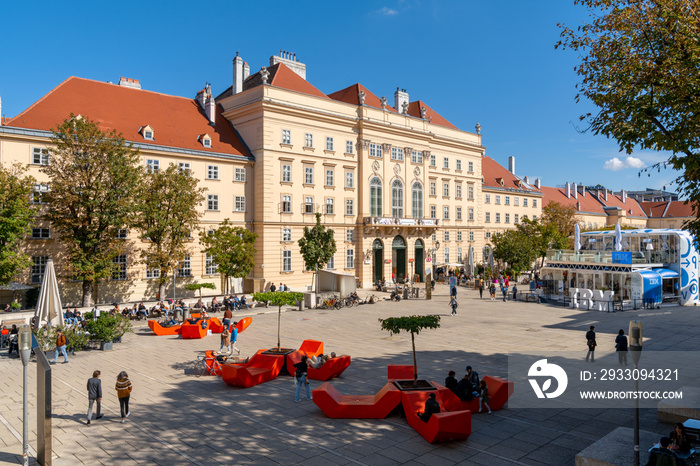 view of the museum district in downtown Vienna