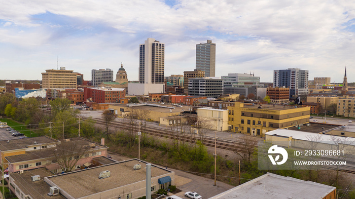 Late Afternoon Light Filtered By Clouds in the Downtown City Center of Fort Wayne Indiana