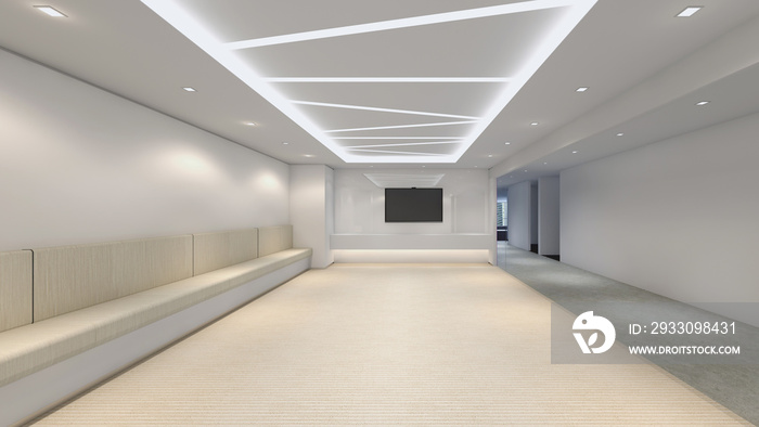 Modern Empty Room, 3D render interior design, mock up illustration