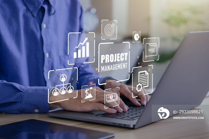 project management.Project managers streamline tasks and progress progress planning with company chart scheduling interface.