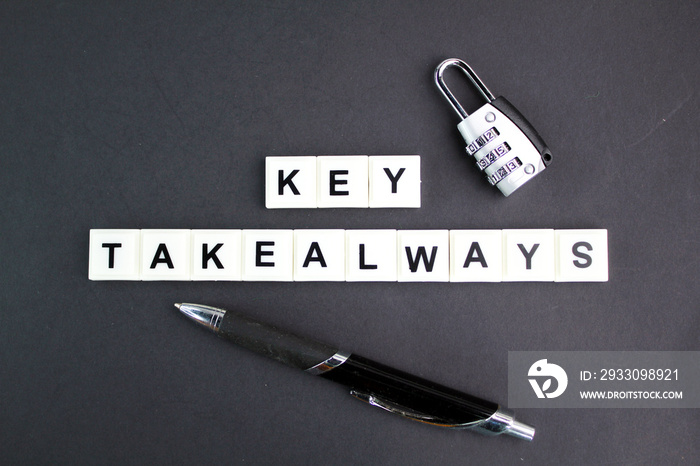 key and pen with the word alphabet key takeaway