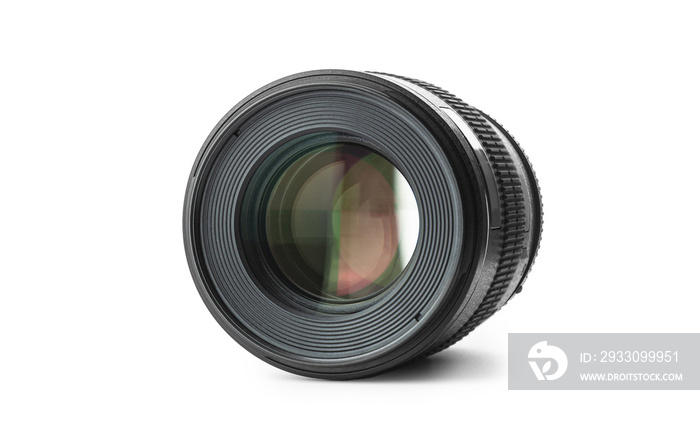 DSLR camera lens. Close-up isolated on a transparent background