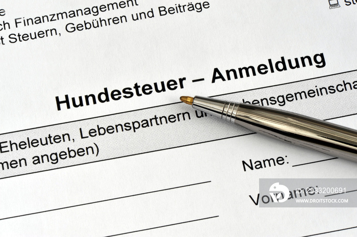 Hundesteuer-Anmeldung, Hundesteuer, Steuer, Formular, Hunde, Kampfhunde, Hundekot,  Abgabe, Steuerre