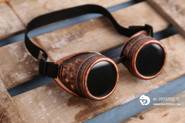 Steampunk type welder glasses for disguise