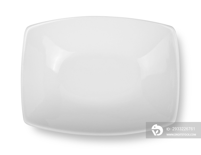 square plate on white background