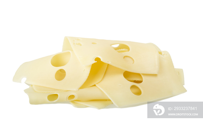 瑞士奶酪片紧贴白色
