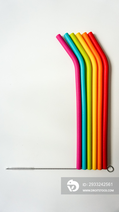 Colorful reusable silicon drinking straws