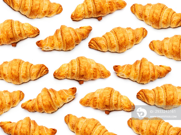 Französische Croissants isoliert auf Weißem Hintergrund