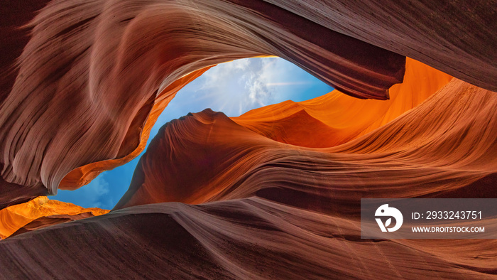 抽象背景——美国亚利桑那州佩奇羚羊峡谷全景——旅行概念