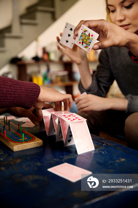 Friends playing cards