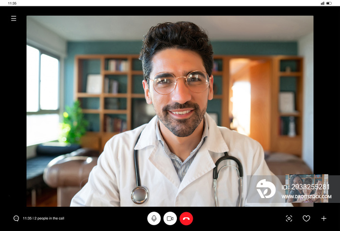 Doctor on a video call with a patient.