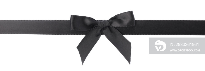 Single Black Bow isolated on white background