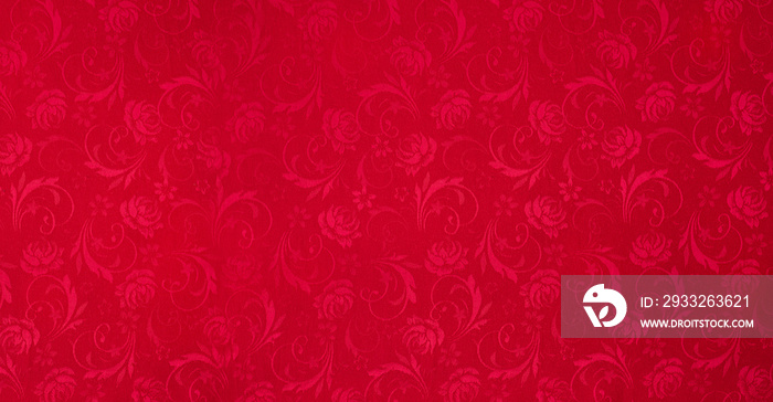 Copy space for text on red fabric texture background, concept of Chinese new year background.