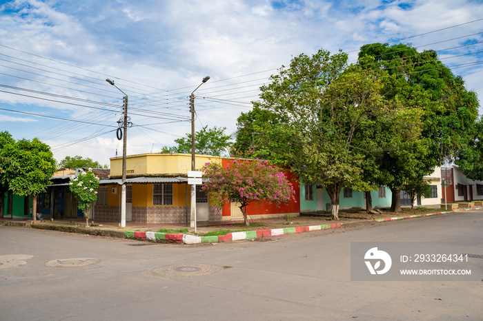 typical street of Puerto Lopez, Meta, Colombia