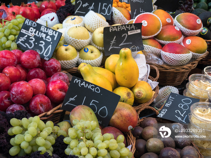 Fresh Fruit for Sale in Borough Market