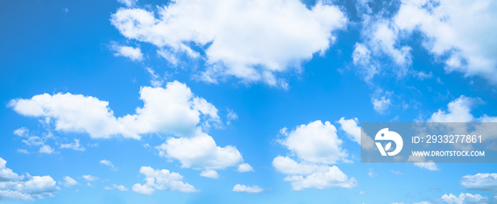 White cloud with blue sky background.