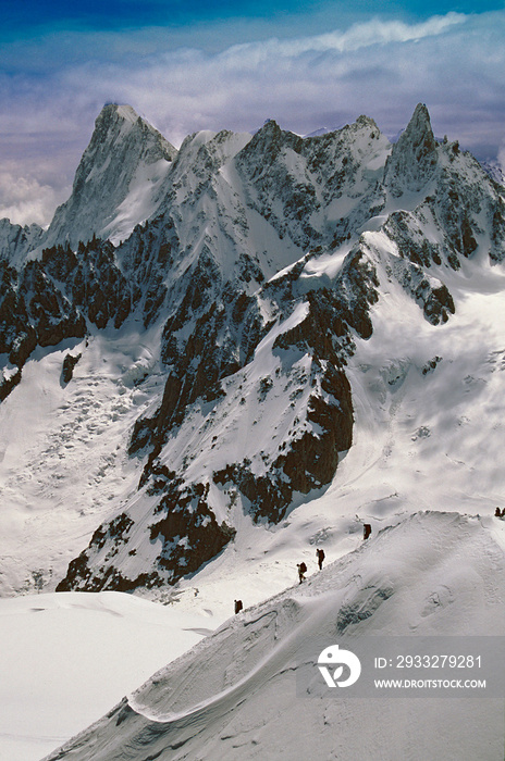 Chamonix Aiguille du Midi Mont Blanc Massif法国阿尔卑斯法国欧洲