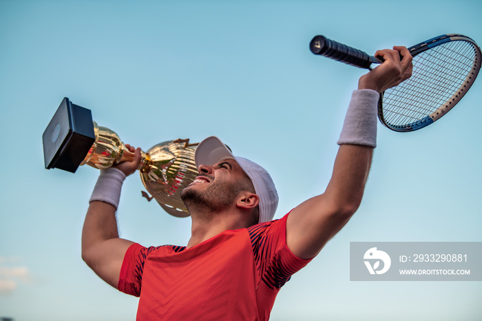 Winner on tennis court