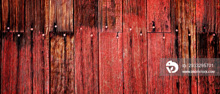 Old Barn in Field in Late Fall Autumn Brown Grass Weathered Red Wood