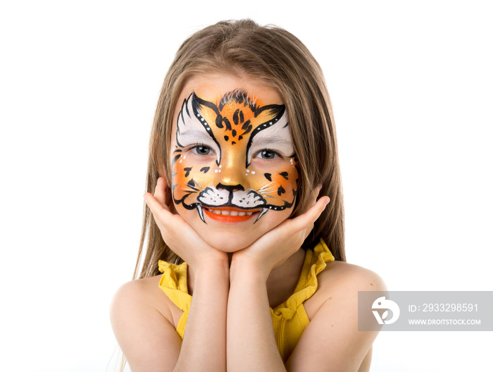 cute little girl with painted face
