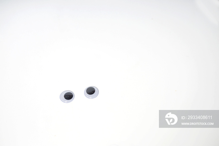 Two google eyes sticker isolated mock up