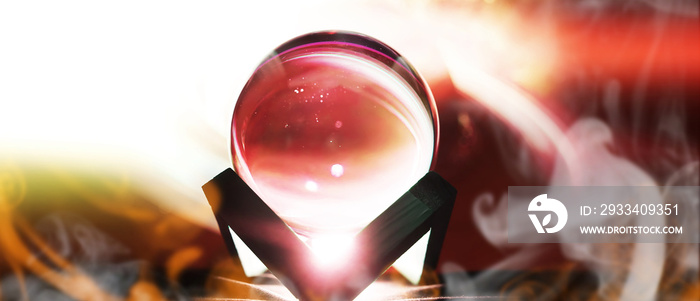 Magic ball predictions. mysterious . Fortune teller, mind power, prediction concept. Powerful magic 