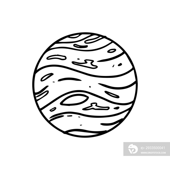 planet for space hand drawn illustration design