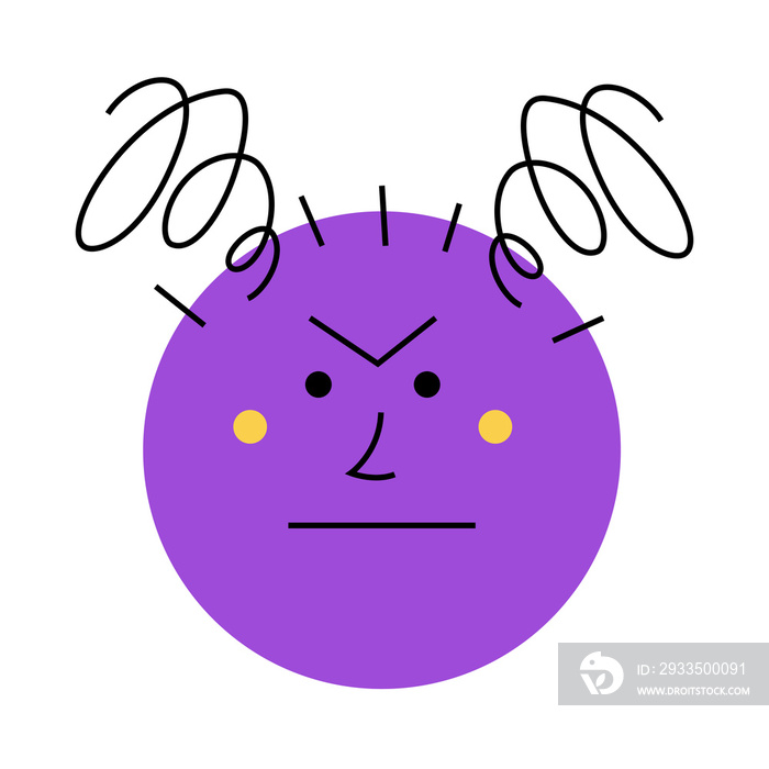 purple angry face