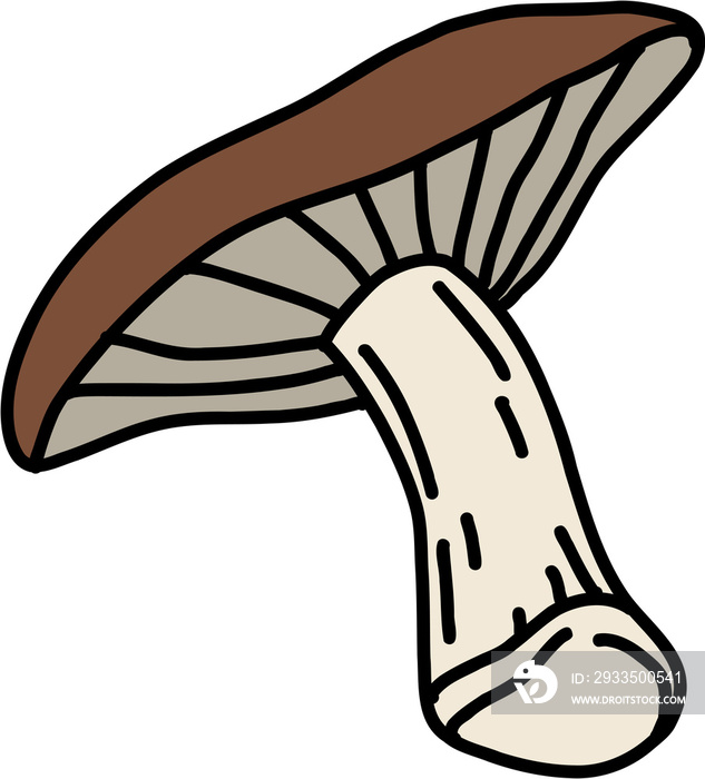 doodle freehand sketch drawing of shitake mushroom vegetable.