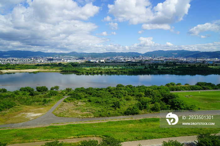 枚方市から見た高槻市の風景