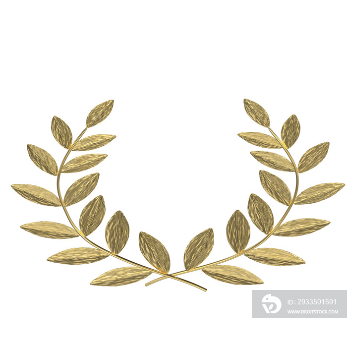 3d rendering  of a stylized laurel wreath crown