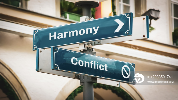 Street Sign Harmony versus Conflict