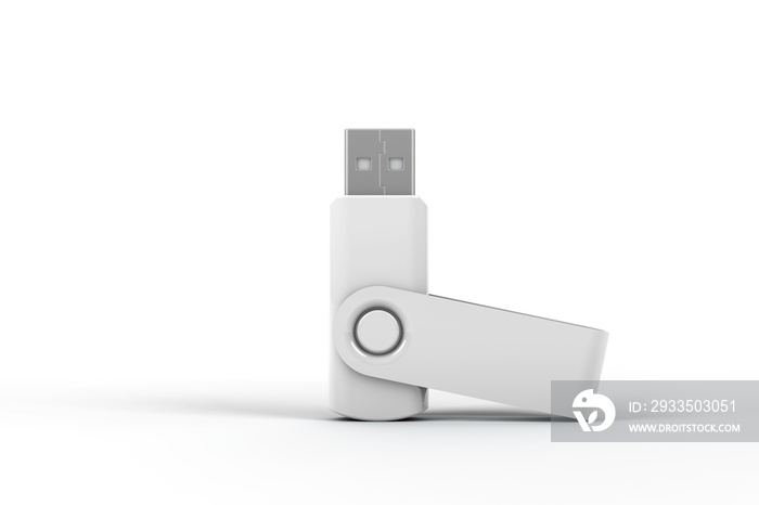 Branded flash drive mockup. 3d rendering